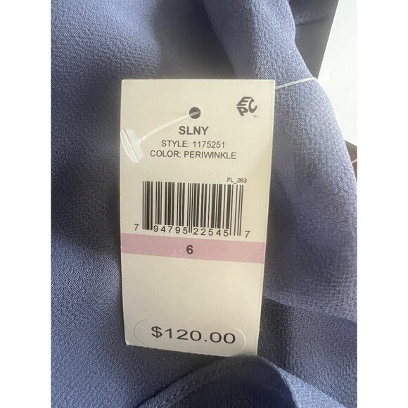 S.L. Fashions Womens Periwinkle Short Sleeve Tiered Chiffon Cocktail Dress Sz 6 - Picture 12 of 14